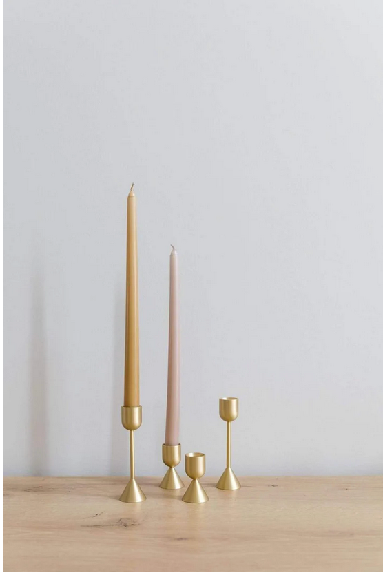 Solid Brass Gold Minimalist Candle Holder