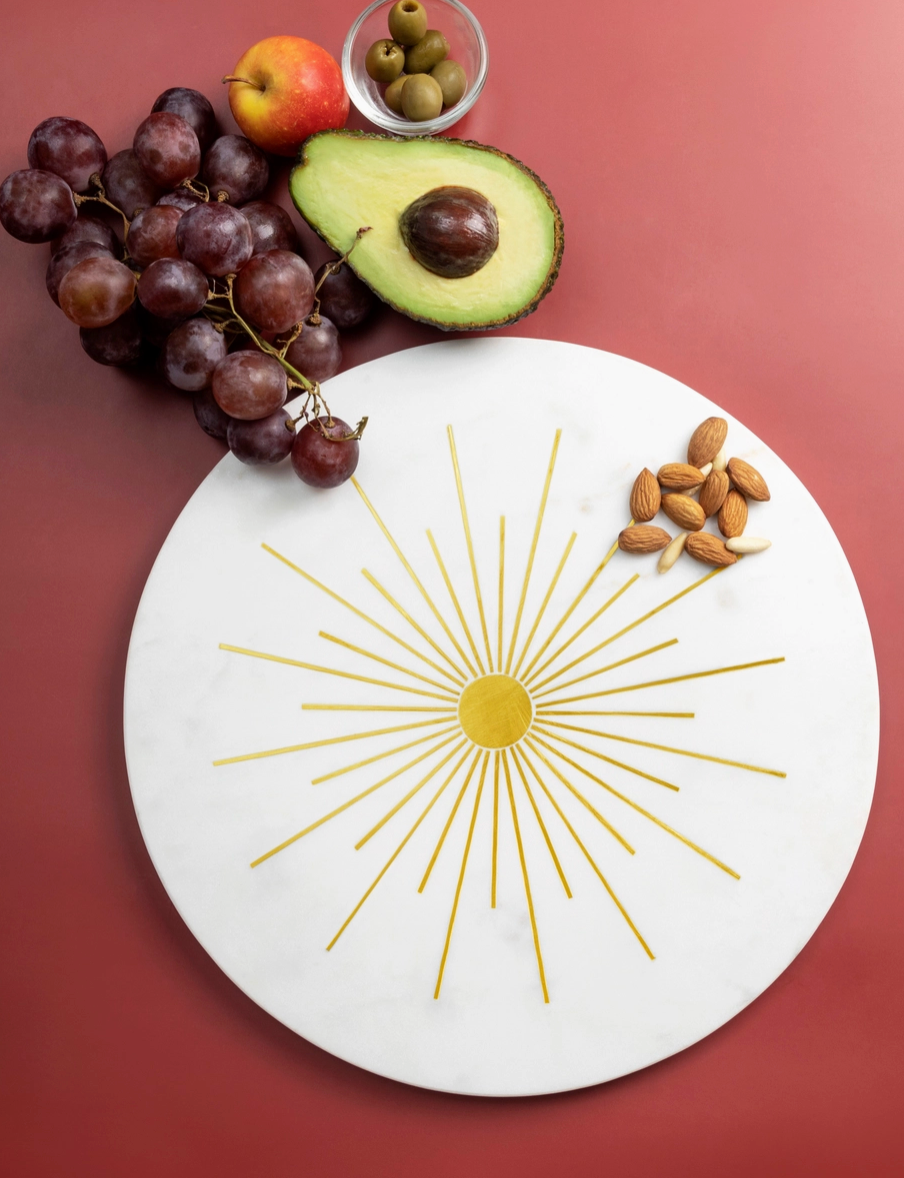 Marble Cheese Board- Sunburst