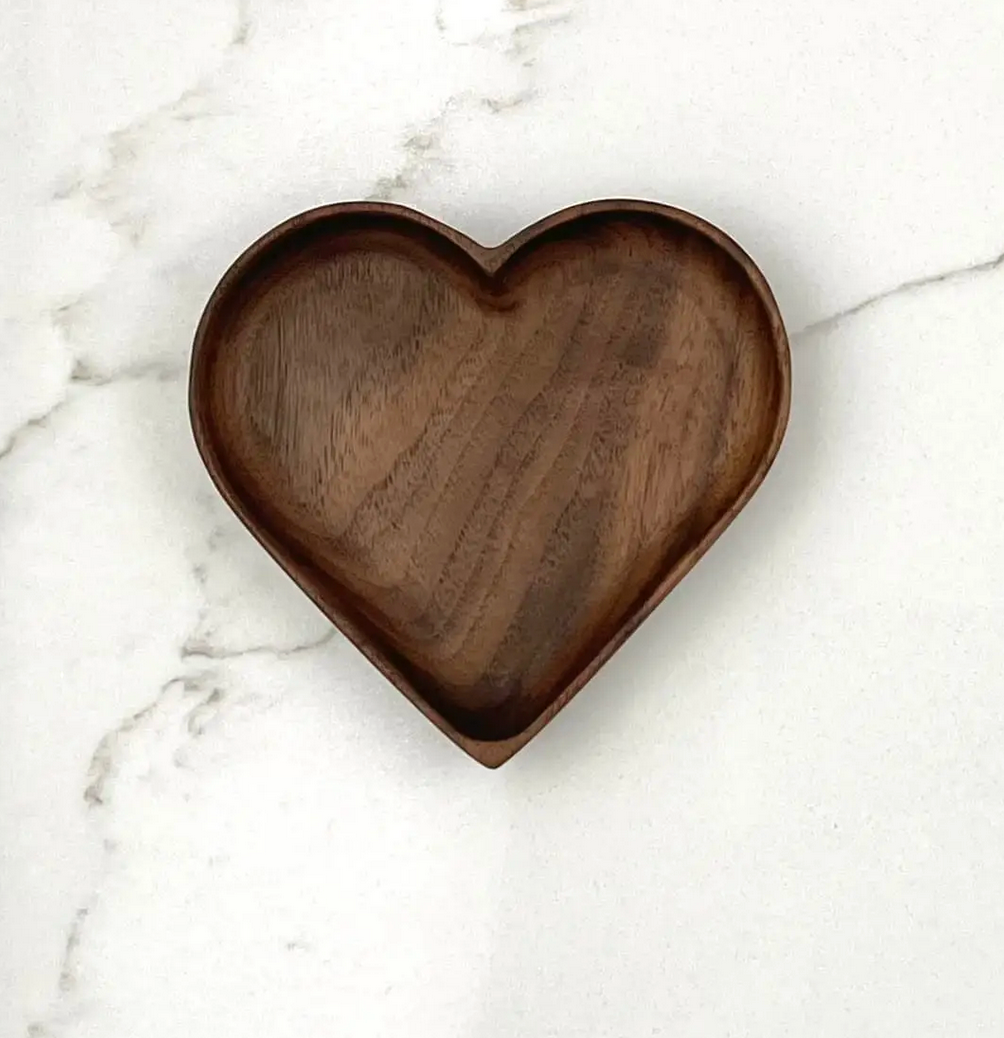 Wood Heart Tray- Small