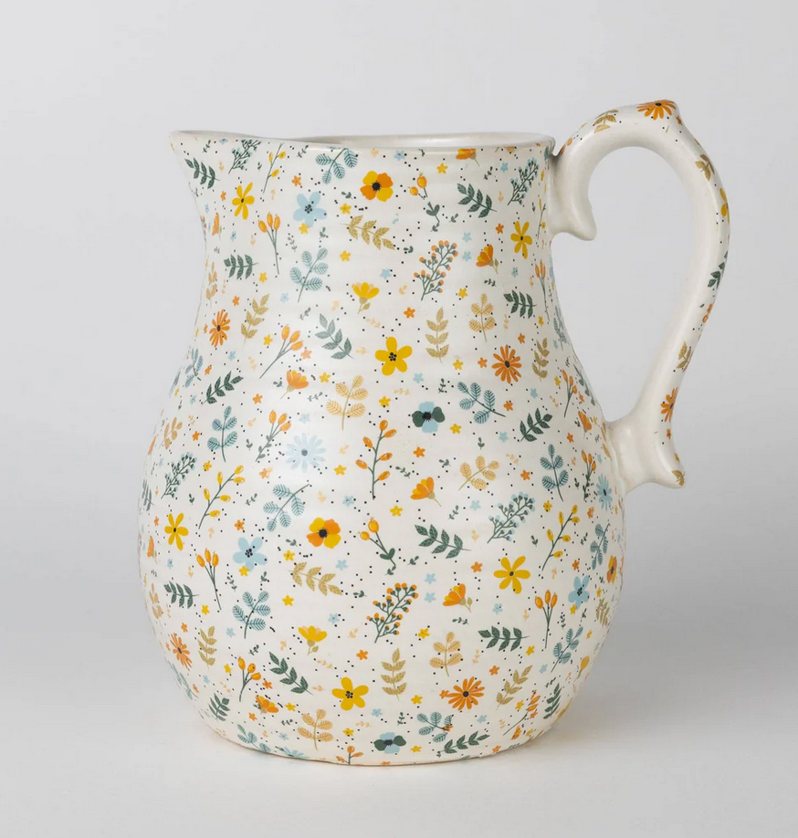 Floral Ceramic Pitcher