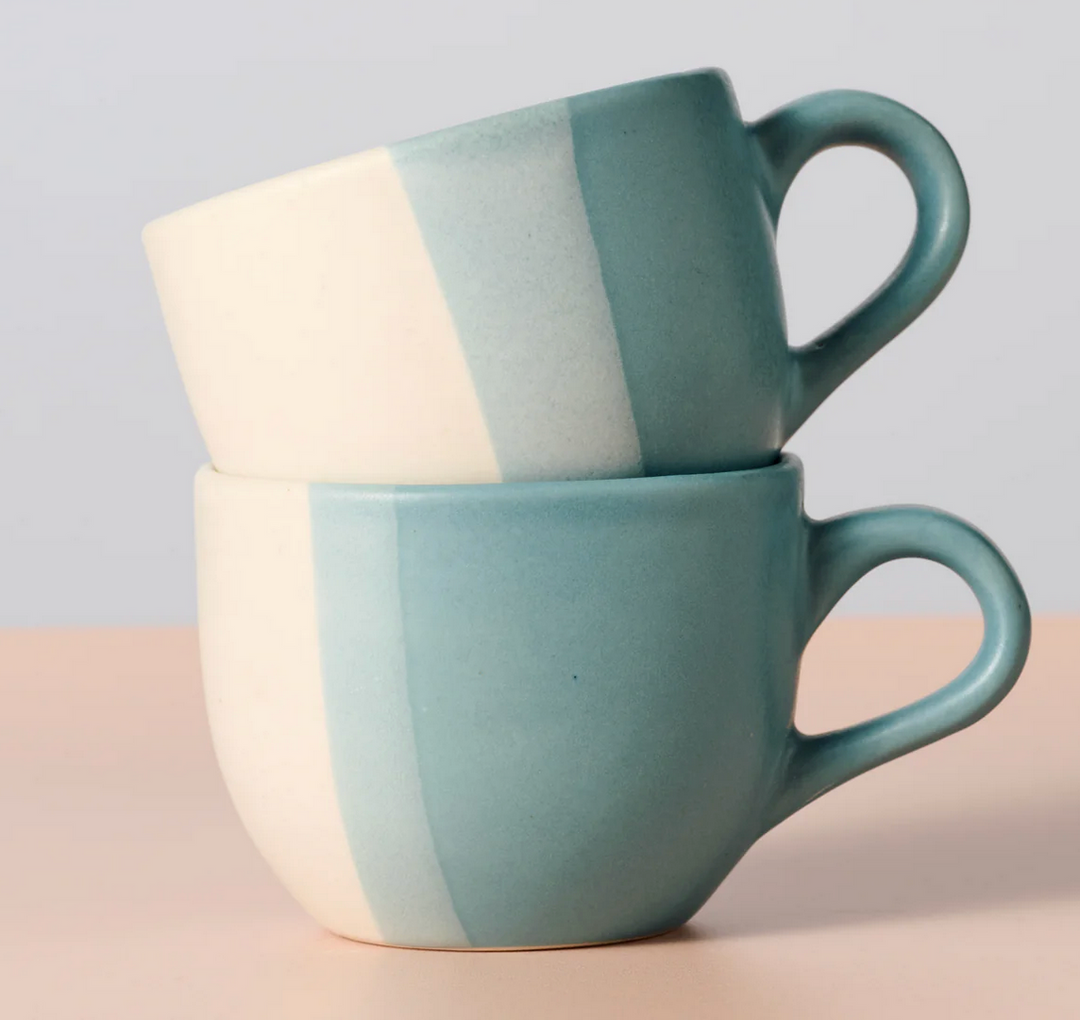 Striped Tea Cups- set of 2
