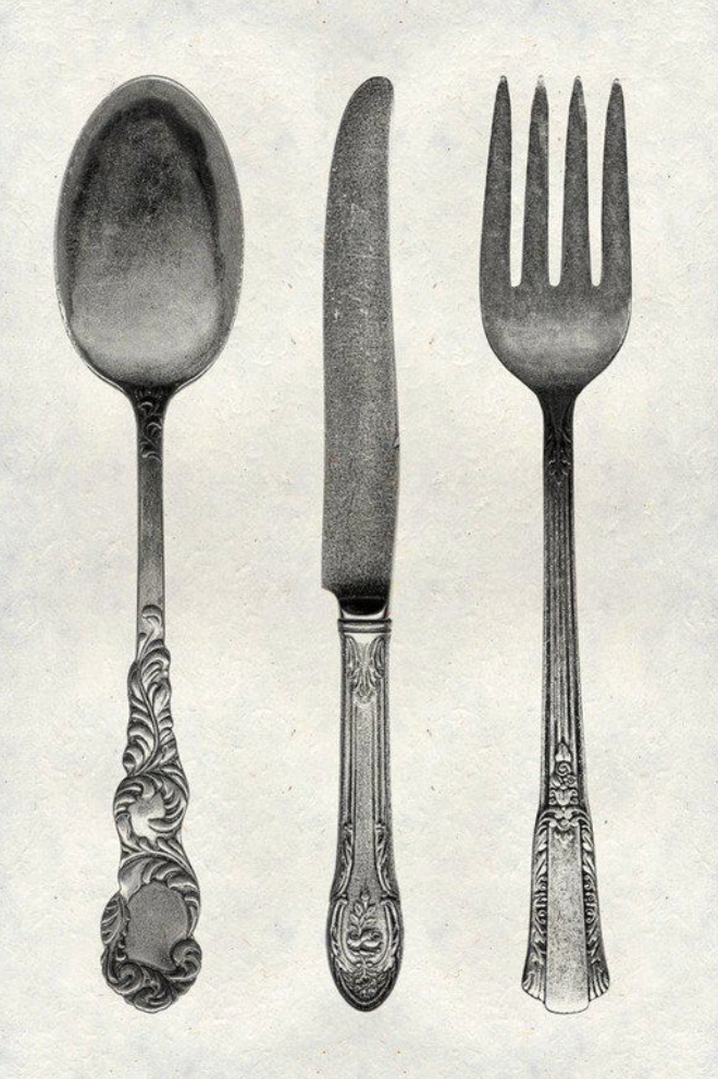 cutlery- framed print