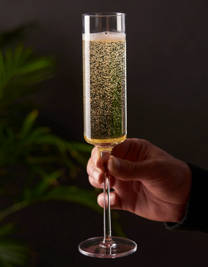 Viski Laurel Square Champagne Flutes
