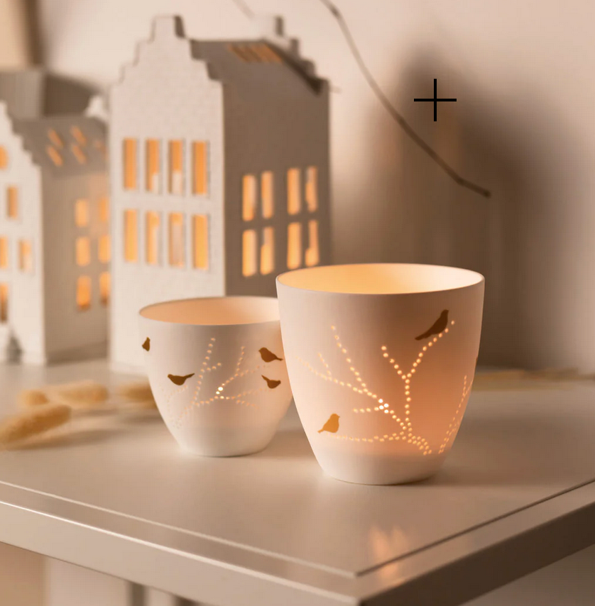 Porcelain Tealight Holders- Birds