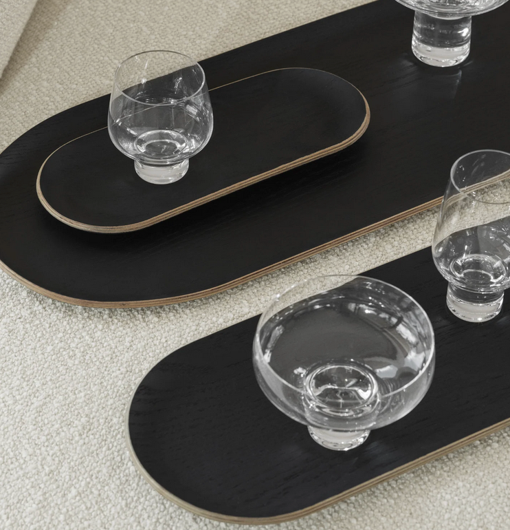 Black Lacquered Wood Trays